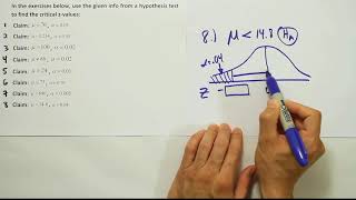 How to find critical values for a hypothesis test using a z or t table part 8 [upl. by Eustace]