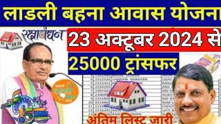 Ladli Behna Awas Yojana Mp 2024 ladli behna awas yojana update  Pm awas Yojana new update [upl. by Ilise554]