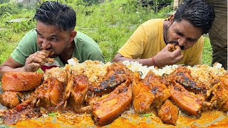 EPIC GADWALI PORK EATING CHALLENGE  MUKBANG SPICY PORK CURRY WITH HUNGRY GADWALI EATING CHALLENGE [upl. by Rior]