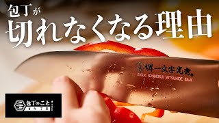 【切れ止み】「包丁が切れない」とはどういうこと？切れなくなる理由は？｜堺一文字光秀｜研ぎ｜まな板 [upl. by Bork510]