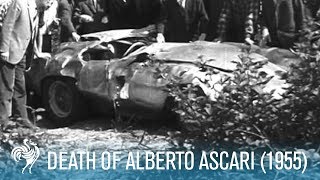 Death Of Alberto Ascari on The Monza Eni Circuit 1955  British Pathé [upl. by Soule]