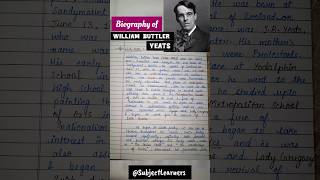 Life amp Works of WBYeats  Detailed Information  Handwritten Notes Biography SubjectLearners [upl. by Aseeram652]