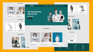 Complete Responsive Hospital Website Design Template Using HTML  CSS  JavaScript  Step By Step [upl. by Leffert]