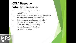 Countdown to Retirement Webinar  Tier 1 Alternate Formula Employees [upl. by Airasor812]