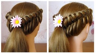 🌺 Coiffure facile à faire soi même pour cheveux mi longlong 🌺 Coiffure tresse originale [upl. by Nosdivad222]