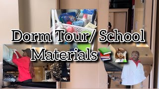 Dorm Tour School Materials 📚👩🏽‍🔬 [upl. by Fahy]