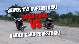 Raider carb VS Sniper 155 and Loaded mio  Drag race unli testing [upl. by Hardin]