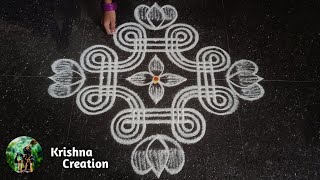 Easy Padi Kolam Design with 5x3x3 dots  Simple Padi Kolam  Beautiful Rangoli  Padi kolam Muggulu [upl. by Bank]