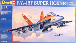 Revell  FA18F Super Hornet  148 Scale Model  In Box Review [upl. by Trisa]