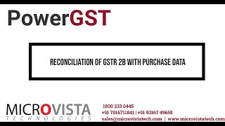 Reconciliation Of GSTR 2B With Purchase Data  PowerGST [upl. by Waxler683]