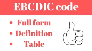 what is EBCDIC code EBCDIC code kya hai full form definition table ebcdic simanstudies [upl. by Norabal]