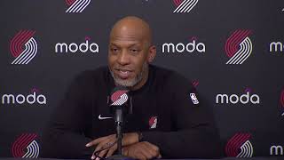 Chauncey Billups Postgame Interview  Portland Trail Blazers 114 Atlanta Hawks 110 [upl. by Ytiak182]