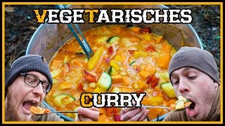 Lecker Vegetarisches Curry draußen kochen  Outdoor Bushcraft Küche [upl. by Anissej]