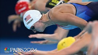 Katie Ledecky sends a message in 400m freestyle heat with late charge  Paris Olympics  NBC Sports [upl. by Attej]