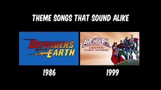 Theme Songs That Sound Alike Defenders of the Earth vs Avengers United They Stand [upl. by Ausoj168]