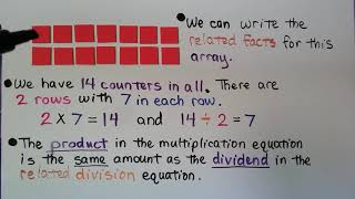 3rd Grade Math 68 Write Related Multiplication amp Division Facts [upl. by Ynatirb]