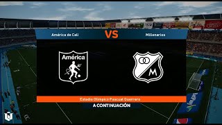 América de Cali vs Millonarios ● Final Liga Betplay 2024 ● Pes 2021 [upl. by Ynnek]