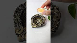 Easy Diya Painting for Diwali Decor art acrylicpainting satisfying trendingonshorts viral gold [upl. by Dorolice]