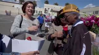 Franklin Elementary Custodian  Mattie White  Birthday Surprise [upl. by Drolyag]