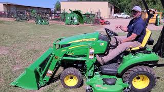 How to remove and install the 120R loader on a John Deere 1 Series Tractor [upl. by Zilevi550]