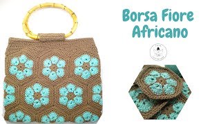 TUTORIAL Borsa Fiore Africano  parte 2african flower baglafatatuttofare [upl. by Anilys203]