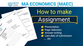 How to make Assignments MA ECONOMICS MAEC Assignment Kaise Banaye  IGNOU Assignment kaise banaye [upl. by Leirua413]