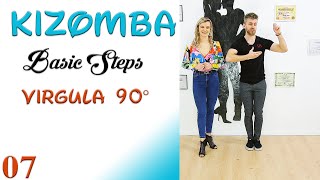 Kizomba Tutorial 07 Virgula 90°  Kizomba Basic Steps  Kizomba Lesson  ArmandampLavinia [upl. by Phebe]