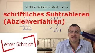 Schriftliches Subtrahieren mit dem Abziehverfahren Durchstreichen  Mathematik [upl. by Aihsekal]