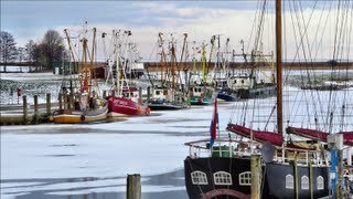 Greetsiel Krabbenkutter Winterschlaf Crab Trawlers snoozing Fischerdorf fishing village [upl. by Haletky]