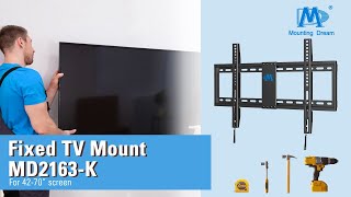 How to install a TV mount to the wall simple and safe steps with Mounting Dream Mount MD2163K [upl. by Camroc]