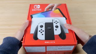 Nintendo Switch OLED White Unboxing NO TALKING [upl. by Akinnor]