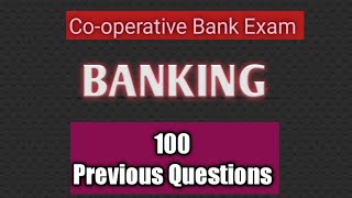 Banking 100 Previous QuestionsCooperative bank Junior ClerkAssistant Secretary Exam Preparation [upl. by Arjun]