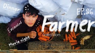 Farmer outdoors movie night  dinner EP 25 Sattra Mom Channel [upl. by Esihcoc736]