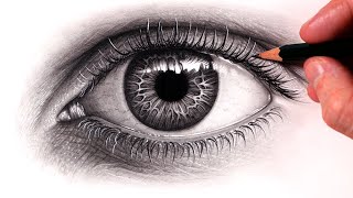 How to Draw a Realistic Eye  Step by Step Tutorial [upl. by Rednasela]