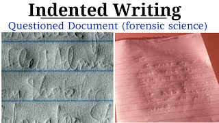 Indented Writing second page writing  Examination of Indented writing  Questioned Document [upl. by Allemrac]