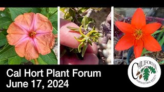 Plant Forum California Horticultural Society September 16 2024 [upl. by Lyall]