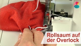 Rollsaum auf der Overlock Teil 1  Courleysde [upl. by Atiugal]