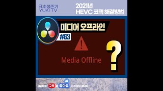 2021년 다빈치 리졸브 Media Offline 해결방법 원도우 10 HEVC 코덱 설치 [upl. by Noramac]