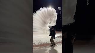 Boiling Water Freezes MidAir in 17°F 🥶 [upl. by Madel80]