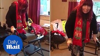 Joyful moment woman paralysed by meningitis at 19 walks once again  Daily Mail [upl. by Small235]