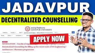 Jadavpur University Decentralized Counselling  How to apply   WBJEE 2024 [upl. by Ialocin684]