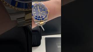 Rolex Submariner Steel Yellow Gold Blue Diamond Dial Mens Watch 116613 Review  SwissWatchExpo [upl. by Kareem50]