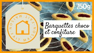 Recette des barquettes chocolat et confiture Fait maison  750g [upl. by Eimile]