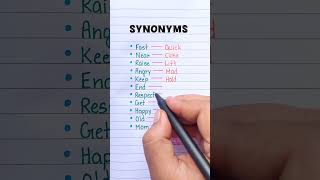 Synonyms Vocabulary Learning 🔥📖 english grammar education learning synonyms [upl. by Ynattib829]