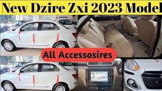 Maruti Dzire Zxi 2023 model Full Accessorieswith Price  Dzire Modified  Dzire BestAccessories in [upl. by Notyap45]