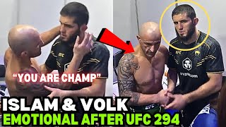 Islam Makhachev Shares Emotional Moment With Alexander Volkanovski In Locker Room After UFC 294 [upl. by Heathcote]