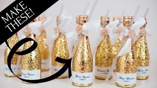 Bottle Bling Sparkly Glitter Champagne Bottle Wedding Decoration [upl. by Eetnahc]