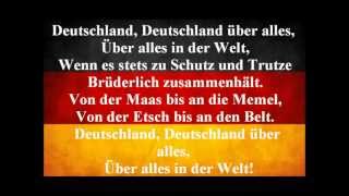 German National Anthem  Deutschland Uber Alles With Lyrics [upl. by Saerdna]