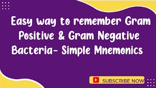 Easy way to remember Gram Positive amp Gram Negative Bacteria Mnemonics on Bacteria [upl. by Carlyn403]