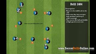 Receiving with open body position  Soccer Drill 2404 [upl. by Asen]